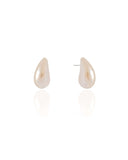 Brinco Gota Pérola 1.8 cm Ródio Branco