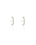 Ear Hook Cravejado Colorido 1.9 cm Ródio Branco
