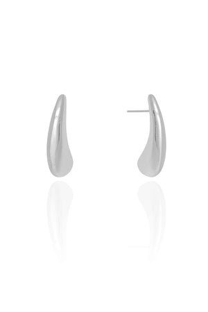 Brinco Gota Lisa 2.6 cm Ródio Branco