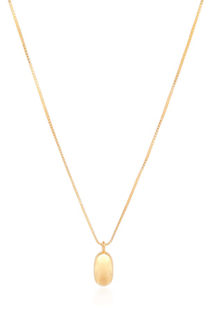 Choker Veneziana com Pingente Oval Liso Banhado a Ouro 18K