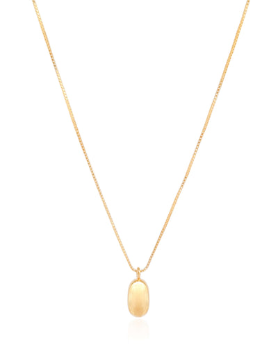 Gargantilha Veneziana com Pingente Oval Liso Banhado a Ouro 18K