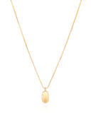 Choker Veneziana com Pingente Oval Liso Banhado a Ouro 18K