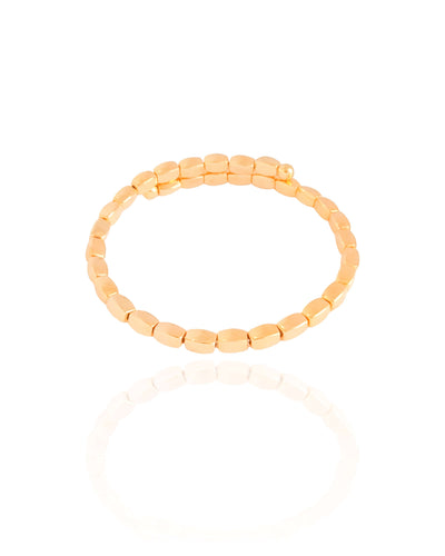 Bracelete Mola Abaulado ABS 4 mm Banhado a Ouro 18K