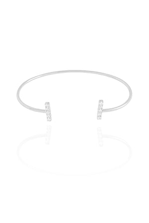 Bracelete Palito Cravejado Cristal Ródio Branco