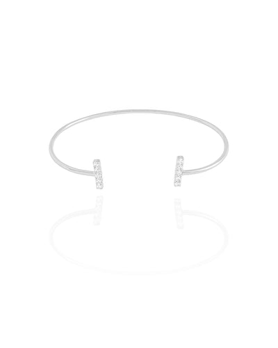 Bracelete Palito Cravejado Cristal Ródio Branco