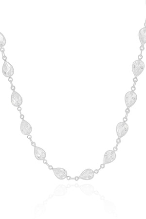 Choker Gotas Cristais 5 mm Ródio Branco