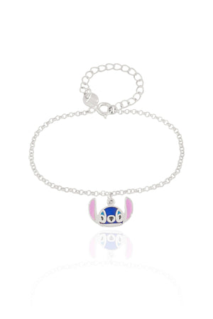 Pulseira Infantil Elos Stitch 1.0 cm Ródio Branco