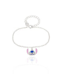 Pulseira Infantil Elos Stitch 1.0 cm Ródio Branco