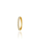 Anel Aliança Eternity Cravejada Cristal