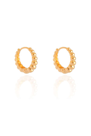 Brinco Argola Click Bolas Lisas 1.8 cm Banhado a Ouro 18K