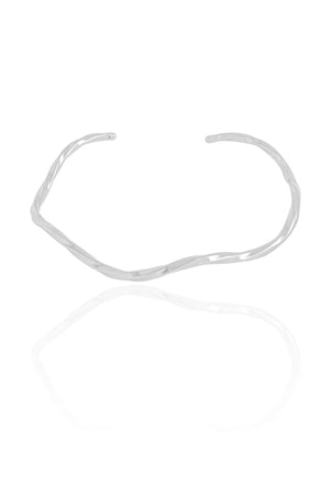 Bracelete Fio Quadrado Torcido 2 mm Ródio Branco