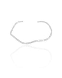 Bracelete Fio Quadrado Torcido 2 mm Ródio Branco