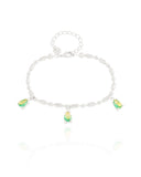 Pulseira Gomos Gotas Turmalina Ródio Branco