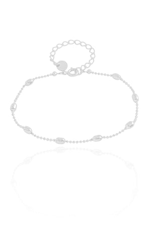 Pulseira Gomos 3 mm Ródio Branco