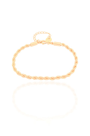 Pulseira Infantil Cordão Baiano 3 mm Banhado a Ouro 18K