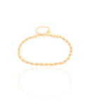 Pulseira Infantil Cordão Baiano 3 mm Banhado a Ouro 18K