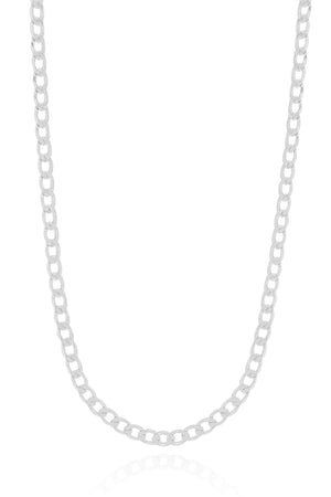 Gargantilha Masculina Grumet 4 mm Ródio Branco - 60 cm