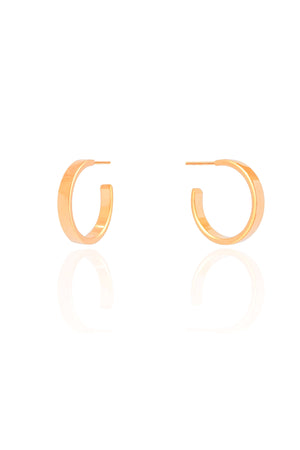 Brinco Argola Reta Lisa 1.9 cm Banhado a Ouro 18K