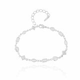 Pulseira Zircônias Diversas Cristal Ródio Branco