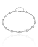 Aro Flexível Bolas Lisas Ródio Branco