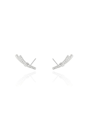 Ear Cuff Laço Duplo Liso e Cravejado Cristal