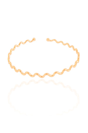 Bracelete Ondas 3 mm Banhado a Ouro 18K