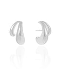 Ear Hook Dois Filetes Lisos Ródio Branco