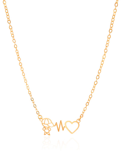 Colar Elos Batimentos Filho Banhado a Ouro 18K - 40 cm