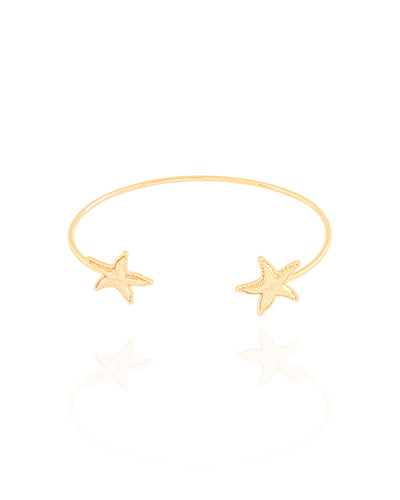 Bracelete Estrelas Texturizadas Banhado a Ouro 18K