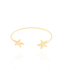 Bracelete Estrelas Texturizadas Banhado a Ouro 18K