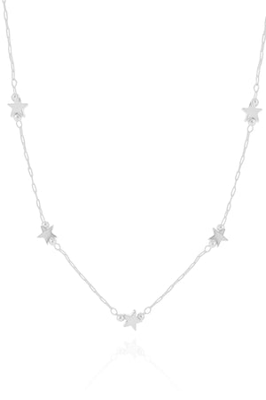 Choker Elos Mini Estrelas Ródio Branco
