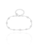 Pulseira Zircônia Oval Ródio Branco
