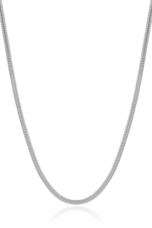 Gargantilha Rabo de Rato 3 mm Ródio Branco - 45 cm