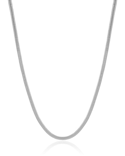 Colar Rabo de Rato 3 mm Ródio Branco - 45 cm