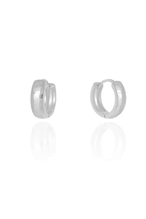 Brinco Argola Click Lisa 1.7 cm Ródio Branco