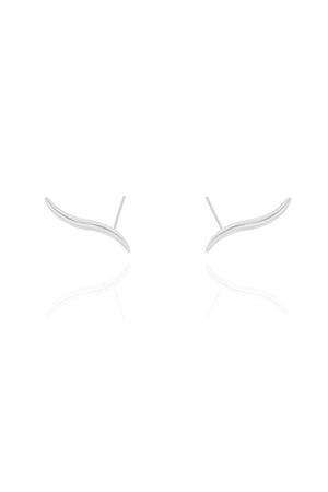 Brinco Ear Cuff Ondulado Ródio Branco