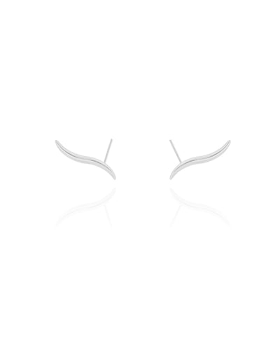 Brinco Ear Cuff Ondulado Ródio Branco