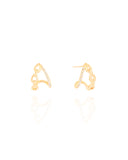 Brinco Argola Gota Entrelaçada Cravejada Cristal 1.4 cm Banhado a Ouro 18K