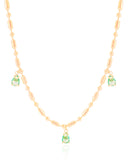 Gargantilha Gomos Gotas Turmalina Banhado a Ouro 18K - 40 cm