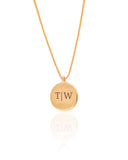 Gargantilha com Pingente Redondo Personalizado Banhado a Ouro 18K
