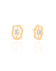 Brinco Orgânico Ponto de Luz Oval Cristal Banhado a Ouro 18K
