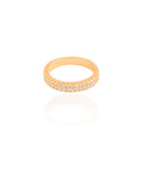 Anel Cravejado Cristal Tamanho 18 Banhado a Ouro 18K