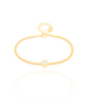 Pulseira Veneziana Dupla Ponto de Luz Cristal Banhado a Ouro 18K