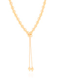 Gargantilha Gravata Bolinhas Lisas Banhado a Ouro 18K - 50 cm