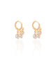 Brinco Argola Click Pérolas 2.3 cm Banhado a Ouro 18K