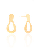 Brinco Gota Vazada Lisa 5.1 cm Banhado a Ouro 18K