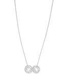 Gargantilha Veneziana Filhas Duas Meninas Detalhe Ponto de Luz Cristal Ródio Branco - 45 cm
