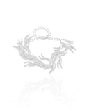 Pulseira Asas Lisas Ródio Branco
