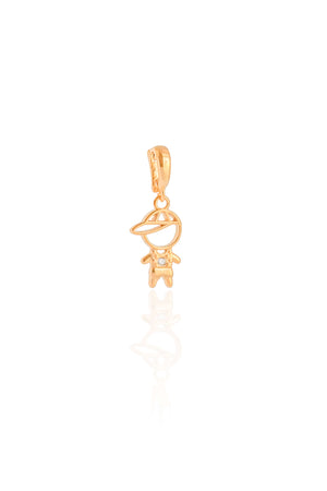 Pingente Filho Ponto de Luz Cravejado Cristal 1.4 cm Banhado a Ouro 18K