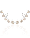 Ear Cuff Pérolas Ródio Branco
